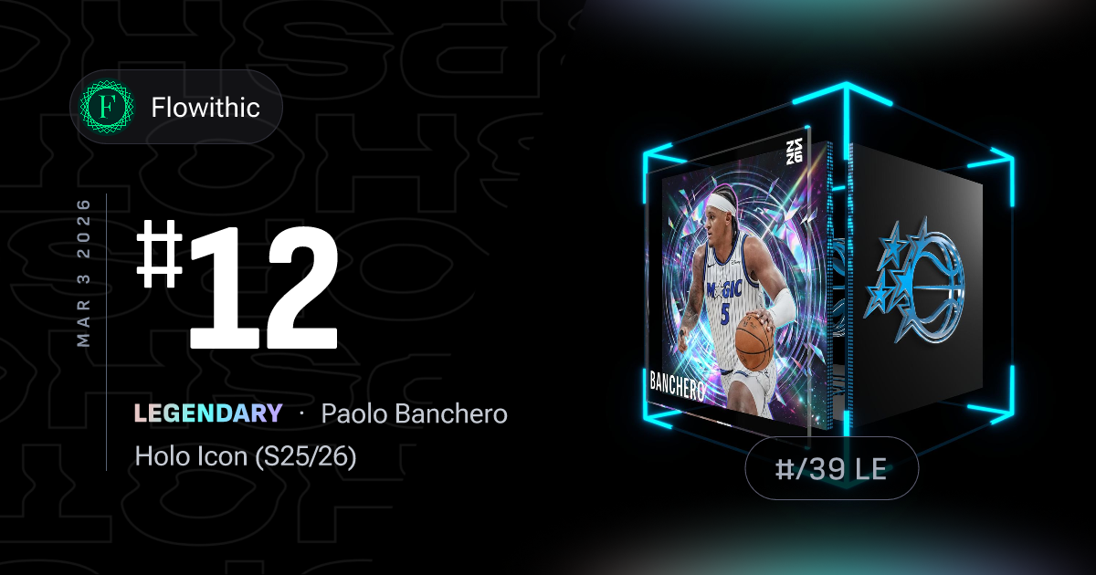 Paolo Banchero — Legendary Holo Icon, Mar 3 2026 — #12/39 LE
